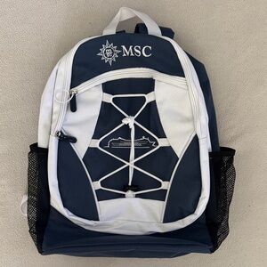 MSC Cruises 18 Inch Backpack in Navy & White
